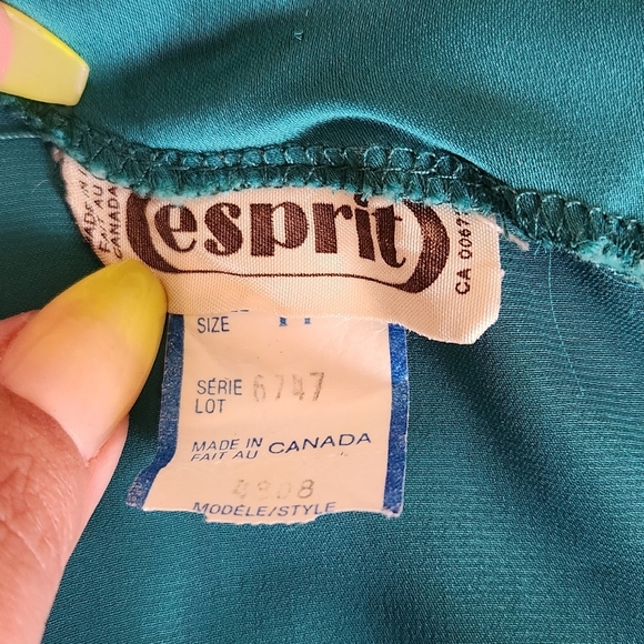 Vintage 70s Dressy Sheer Green Blouse Business Office Party Academia Preppy - Picture 7 of 13